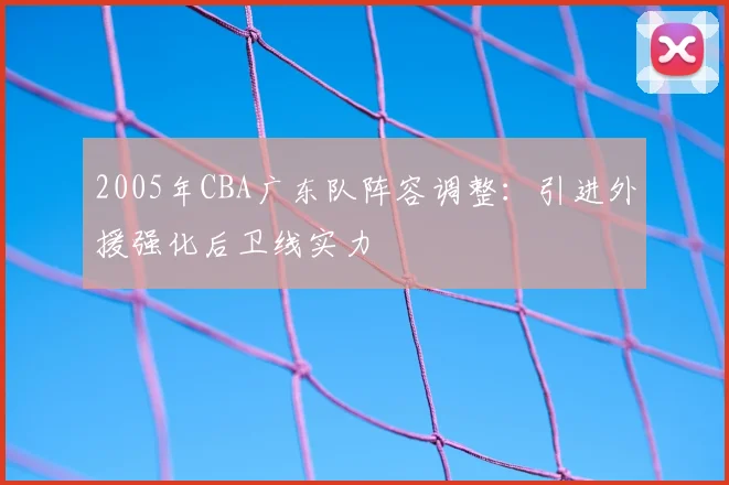 2005年CBA广东队阵容调整：引进外援强化后卫线实力